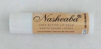 Cocoa butter and Shea butter chap stick for moistening lips