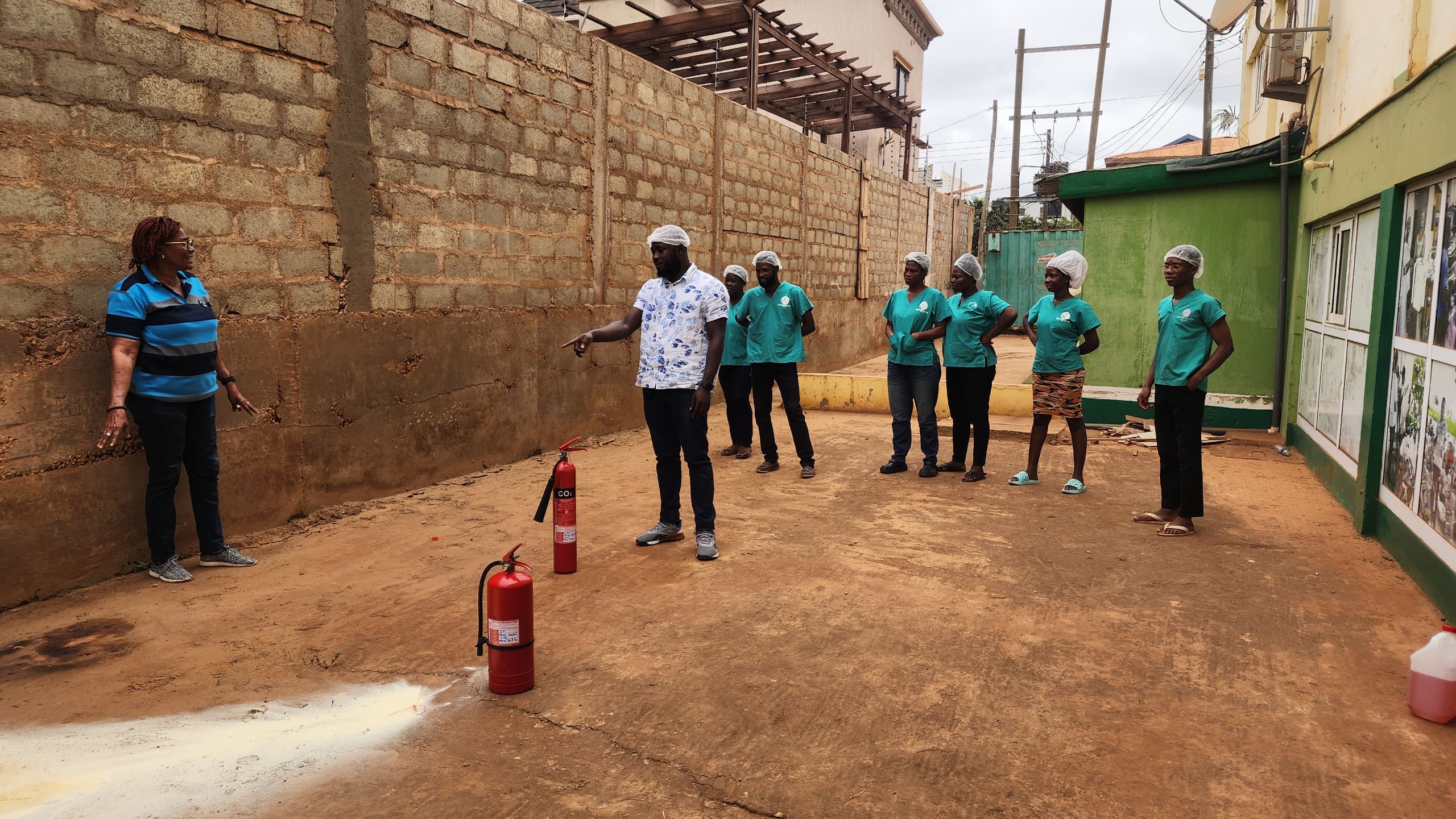 Fire extinguisher demonstration